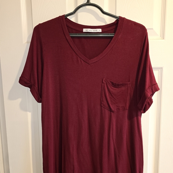 Michele Mae Tee, Size Large, Maroon - Picture 1 of 5